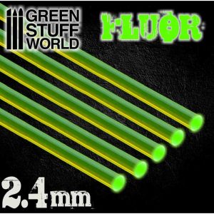 Acrylic Rods - Round 2.4 mm Fluor GREEN 1