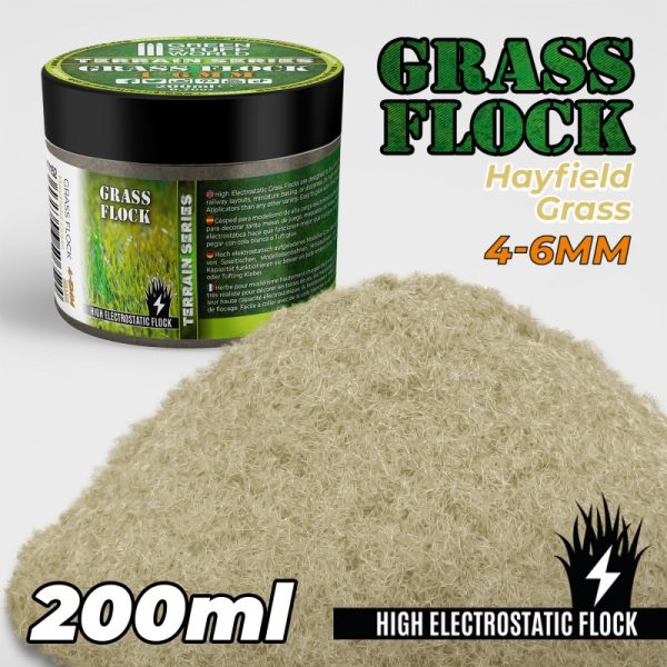 Static Grass Flock 4-6mm - HAYFIELD GRASS - 200 ml 1
