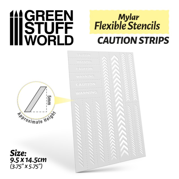 Flexible Stencils - Caution Strips (5mm Approx) 1