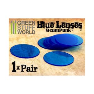 1x pair LENSES for Steampunk Goggles - Color BLUE 1