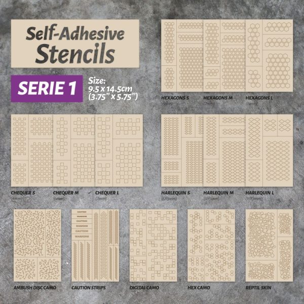 Self-adhesive stencils - Chequer S - 4mm 2