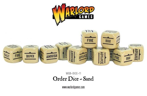 Bolt Action Orders Dice - Sand (12) 1