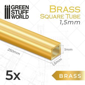 Square Brass Tubes 1.5mm 1