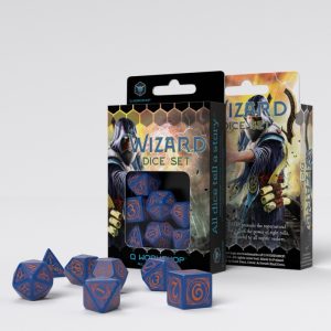 Wizard Dark Blue & Orange Dice Set (7) 1