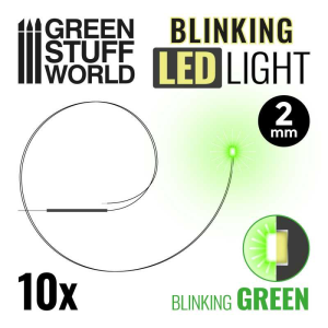 Blinking LEDs - Green - 2mm 1