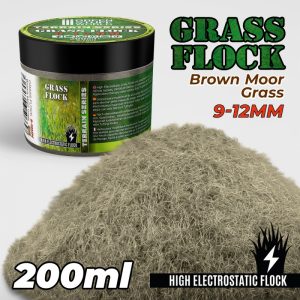 Static Grass Flock 9-12mm - Brown Moor Grass - 200 ml 1