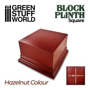 Square Top Display Plinth 8x8 cm - Hazelnut Brown 1