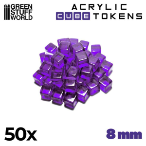 Violet Cube Tokens 8mm 1