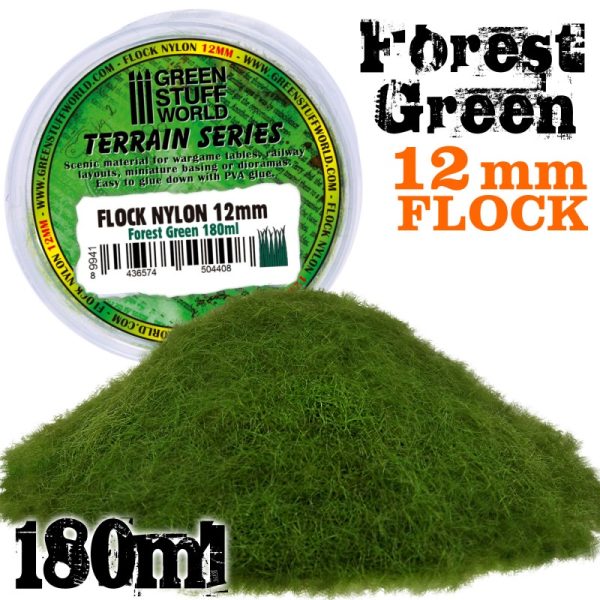Static Grass Flock 12mm - Forest Green - 180 ml 1