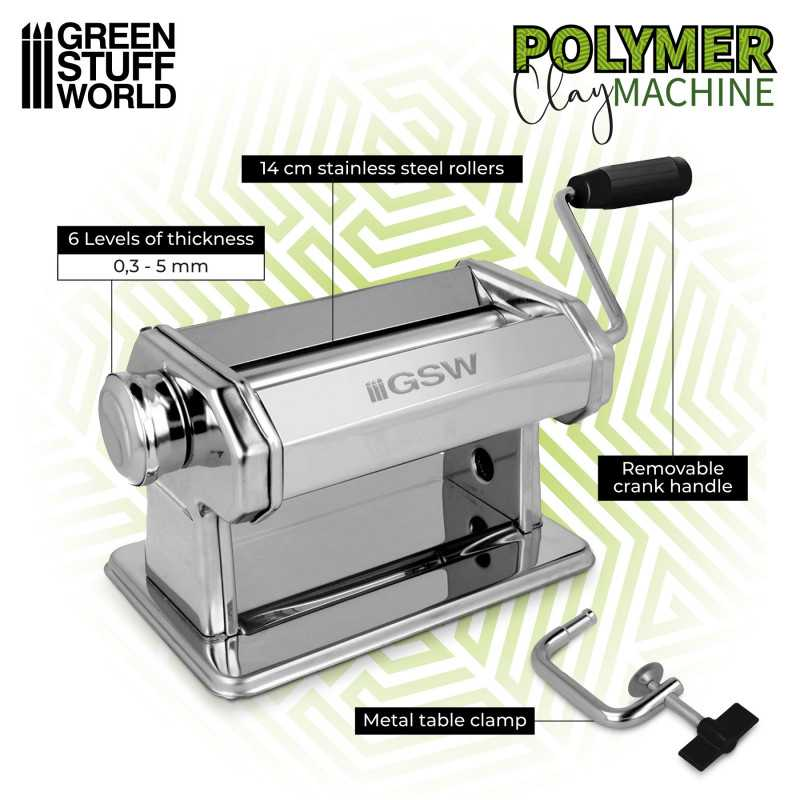 Generic Polymer Clay Roller Machine Set Stainless Steel Polymer