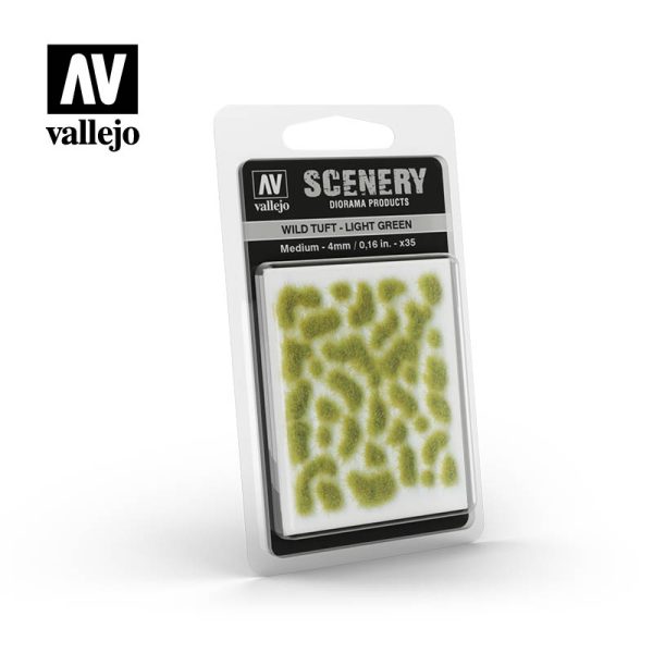 AV Vallejo Scenery - Wild Tuft - Light Green, Medium:4mm 1