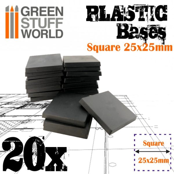 Plastic Square Bases 25x25 mm 1