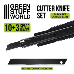 Black Hobby Knife + 10x Black Spare Blades 1
