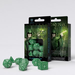 Elvish Green & white Dice Set (7) 1