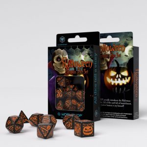 Halloween Pumpkin Black & Orange Dice Set (7) 1