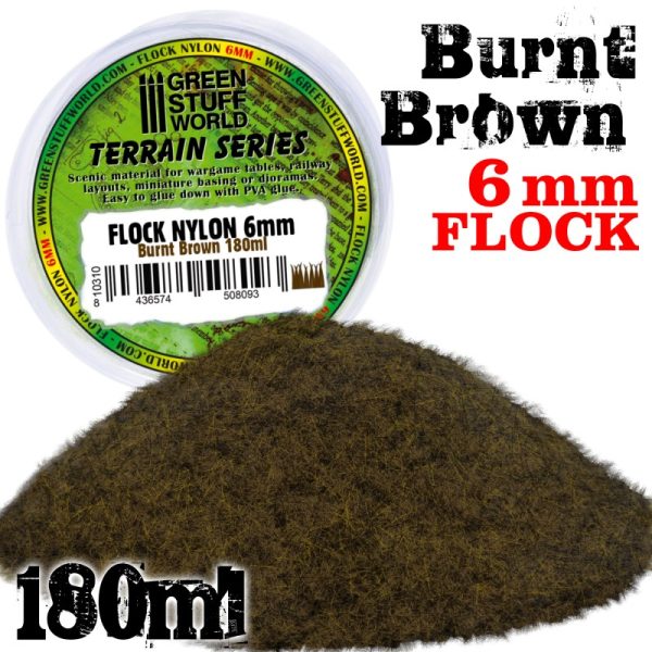 Static Grass Flock 6 mm - BURNT Brown - 180 ml 1