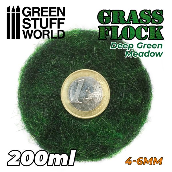 Static Grass Flock 4-6mm - DEEP GREEN MEADOW - 200 ml 2