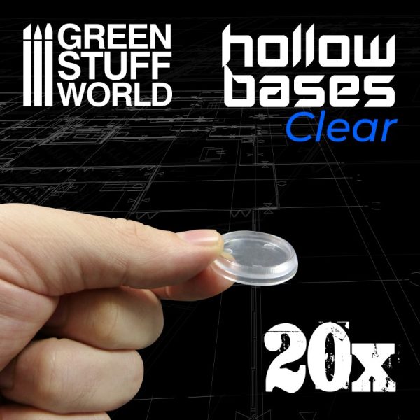 Transparent Hollow Plastic Bases - ROUND 25mm 2