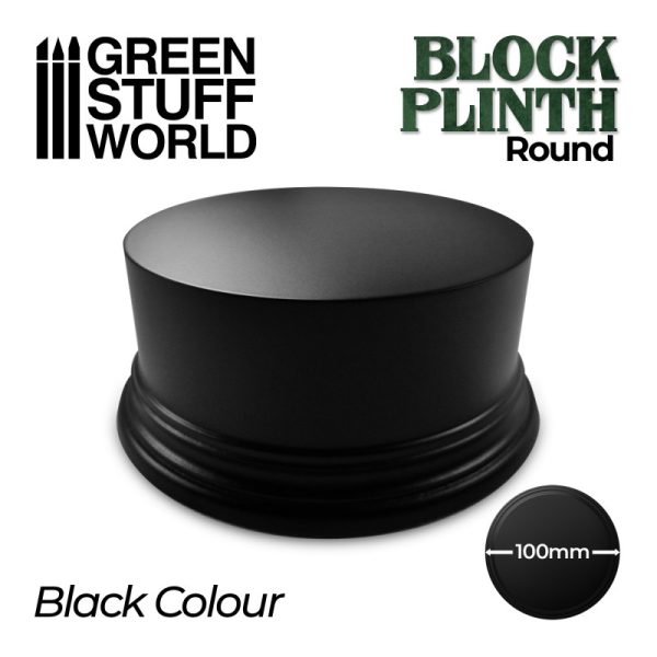 Round Block Plinth 10cm - Black 1