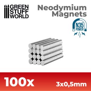 Neodymium Magnets 3x0.5mm - 100 units (N35) 1