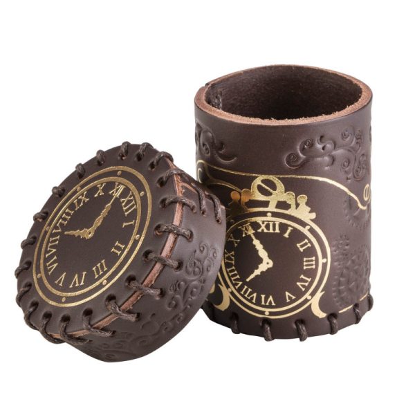 Steampunk Brown & golden Leather Dice Cup 2