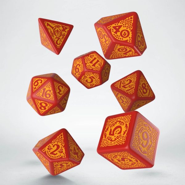 Dragon Slayer Red & orange Dice Set (7) 2