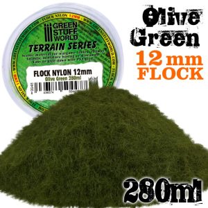 Static Grass Flock 12mm - Olive Green - 280 ml 1