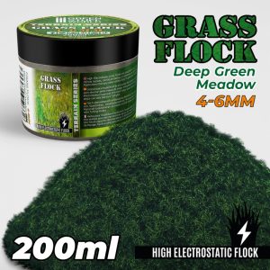 Static Grass Flock 4-6mm - DEEP GREEN MEADOW - 200 ml 1