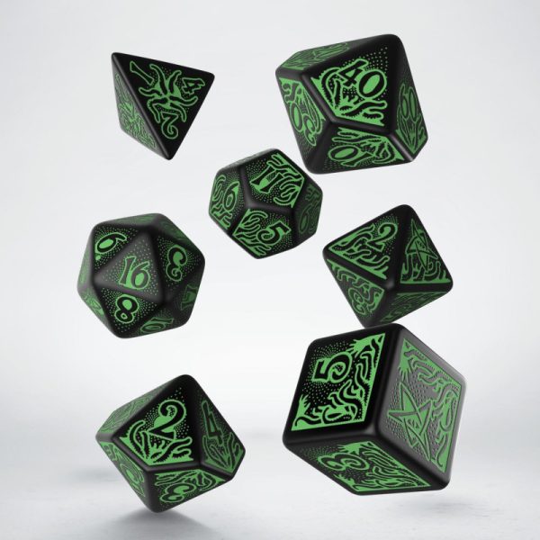 Call of Cthulhu 7th Edition Black & green Dice Set (7) 2