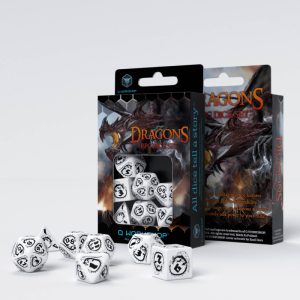 Dragons White & black Dice Set (7) 1