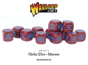 Bolt Action Orders Dice - Maroon (12) 1