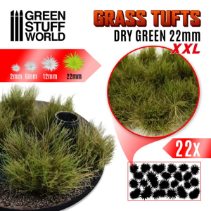 Grass Tufts XXL - 22mm self-adhesive - Dry Green 1