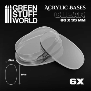 Acrylic Oval Bases 60x35mm Clear 1