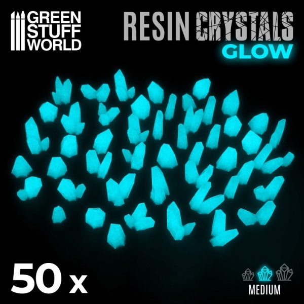 AQUA TURQUOISE GLOW Resin Crystals - Medium 1