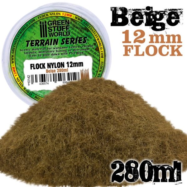 Static Grass Flock 12mm - Beige - 280 ml 1