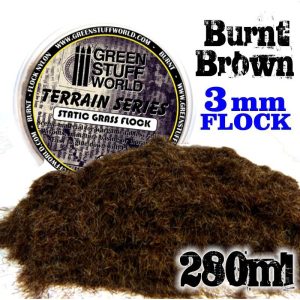 Static Grass Flock 3 mm - BURNT Brown - 280 ml 1