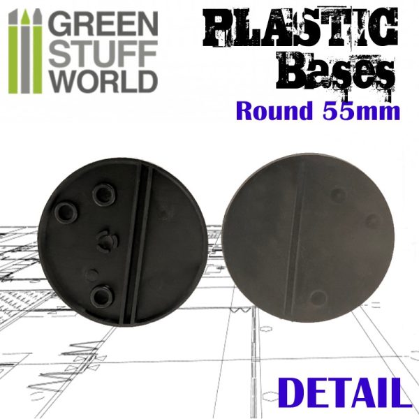 Plastic Bases - Round 55 mm BLACK 2