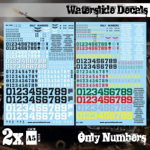 Waterslide Decals - Only Numbers 1