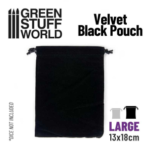 Large Velvet Black Pouch with Drawstrings 1
