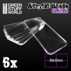 Acrylic Bases - Square 80x40mm CLEAR 1