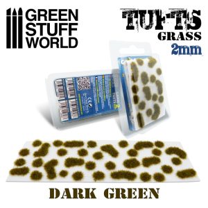 Grass TUFTS - 2mm self-adhesive - DARK GREEN 1