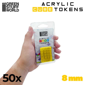 Yellow Cube tokens 8mm 1