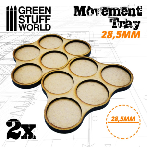 MDF Movement Trays 28,5mm x5 - Skirmish 1