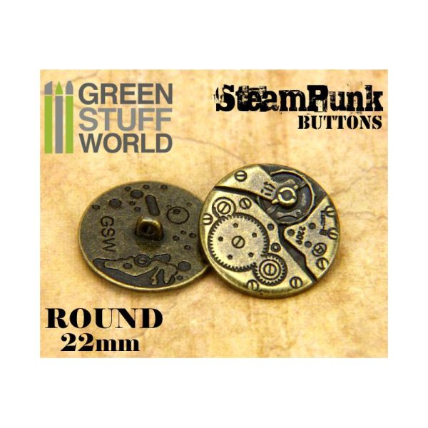8x Steampunk Buttons WATCH MOVEMENTS - Bronze 2