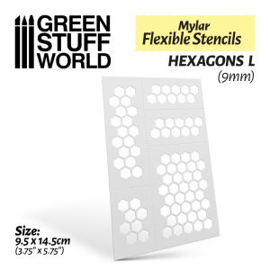 Flexible Stencils - Hegagons L (9mm) 1