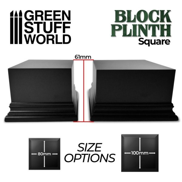 Square Top Display Plinth 10x10cm - Black 3