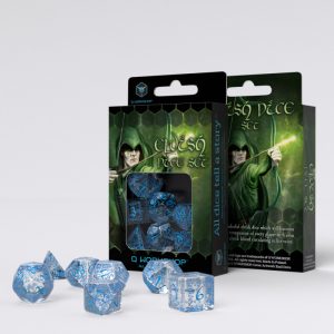 Elvish Translucent & blue Dice Set (7) 1