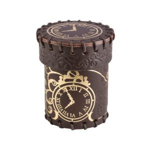 Steampunk Brown & golden Leather Dice Cup 1