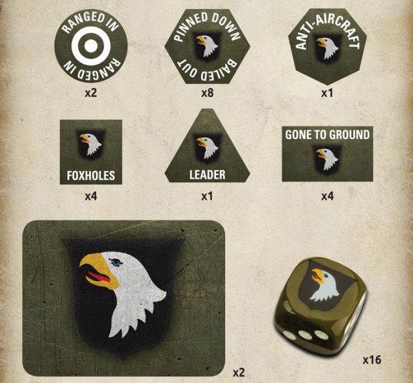 101st Airborne Tin (x20 Tokens, x2 Objectives, x16 Dice) 2