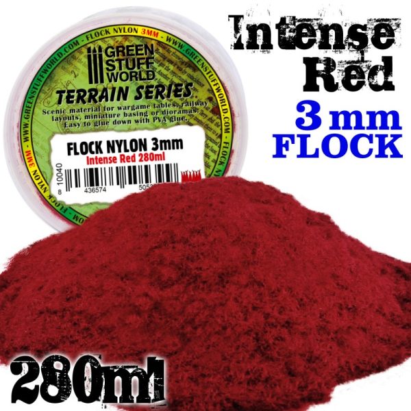 Static Grass Flock - Intense Red 3 mm - 280 ml 1